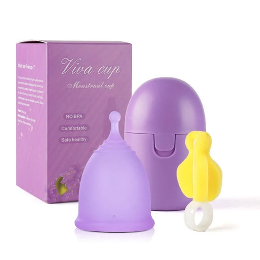 Feminine Hygiene Menstrual Period Moon Cup made of Medical Silicone  - 1 set