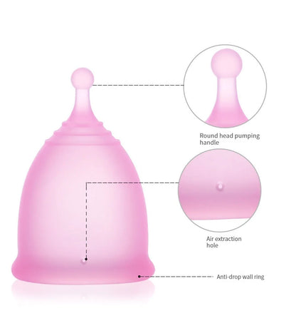 Feminine Hygiene Menstrual Period Moon Cup made of Medical Silicone  - 1 set