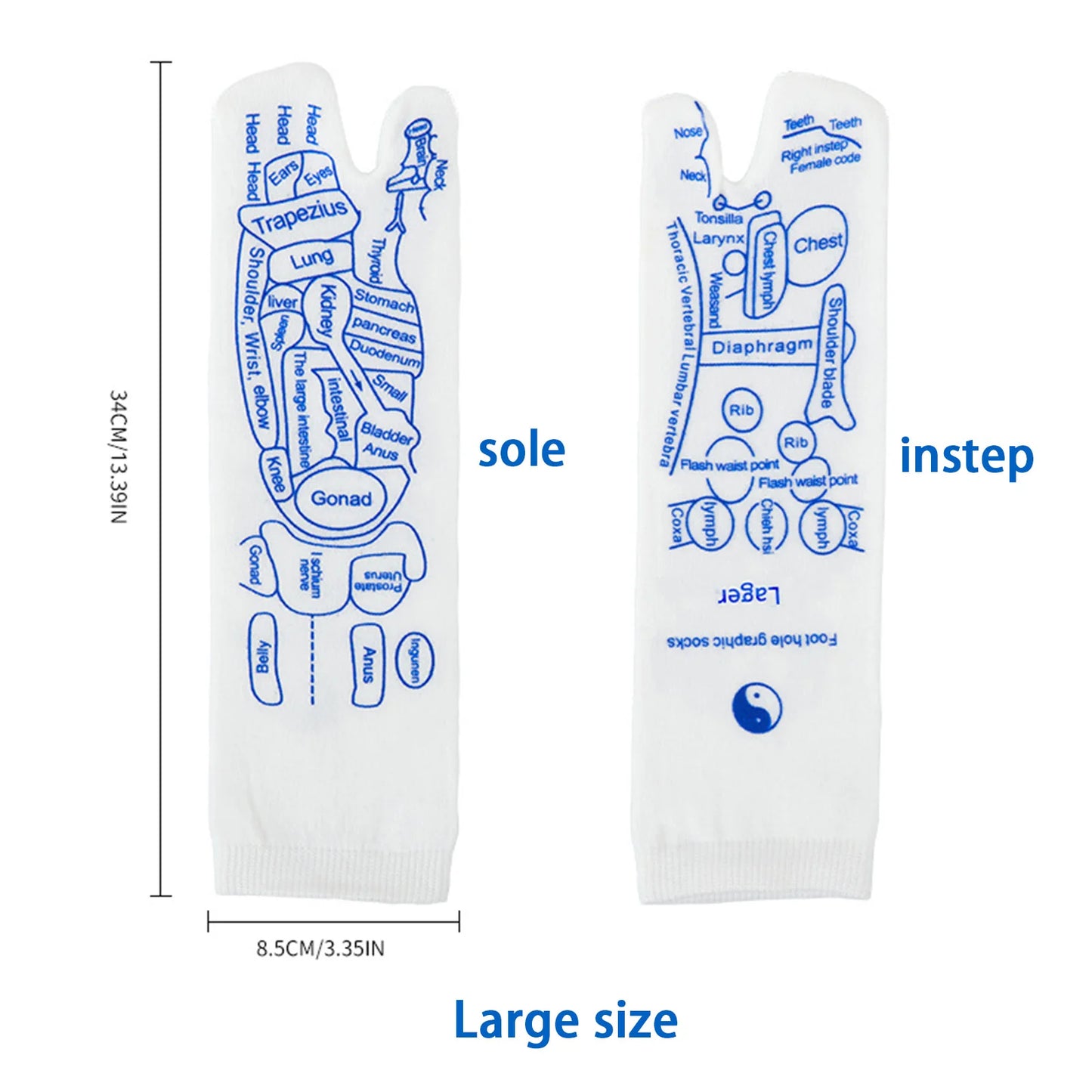 Reflexology Socks to guide Foot Massage - to relieve Tired Feet  &  help with Muscle Relaxation