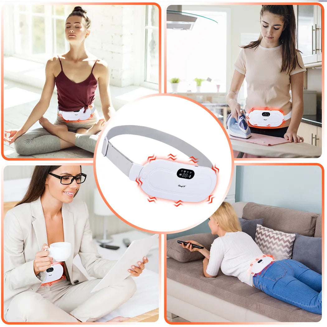 Warm Compress & Vibrating Pad to Ease Menstrual Pain in the Belly & Back